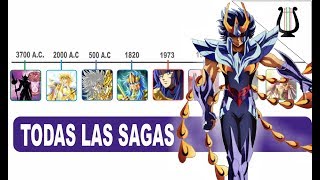 CRONOLOGÍA de Todas las Sagas y Spinoffs de los Caballeros del Zodiaco PARTE 1  Saint Seiya [upl. by Caryn]