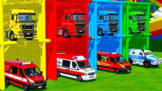 TRANSPORTING PIXAR CARS amp FRUITS WITH COLORED amp JOHN DEERE vs CLAAS vs TRACTORS  BeamNGdrive [upl. by Ettevets]