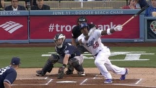 Yasiel Puig singles in first for first hit of career [upl. by Rother]