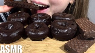 ASMR CHOCOLATE DONUTS amp FUDGE WAFERS No Talking EATING SOUNDS [upl. by Hildagarde]