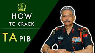 How To Crack Territorial Army PIB Exams  TA Officers Entry [upl. by Massarelli662]