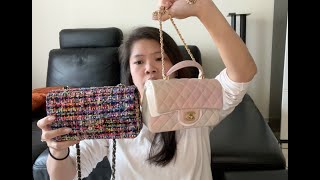 New Chanel Classic Mini Rectangular Comparison  Top Handle vs WO Top Handle [upl. by Zavras52]