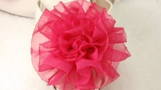 DIY Tutorial How to make Easy Fabric Flower Rose DIY Variant 1 [upl. by Ggerg]