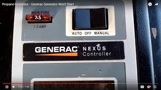 Propane Generator  Generac Generator Wont Start [upl. by Way]