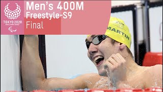 Mens 400M Freestyle  S9  Final  Swimming  Tokyo 2020 Paralympic Games [upl. by Rutger]