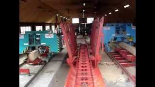 LOG Sawing lines WRAVOR double band saw [upl. by Hynda504]