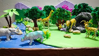 Best Forest Model Jungle For School Projects  With Wild Animals [upl. by Arvind566]