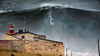 Garrett Mcnamara Rides the Biggest Wave of All Time in Nazaré [upl. by Salhcin]