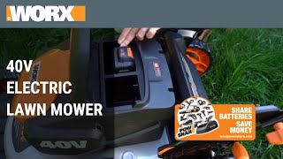 40V PowerShare Electric Lawn Mower  WORX [upl. by Utham]