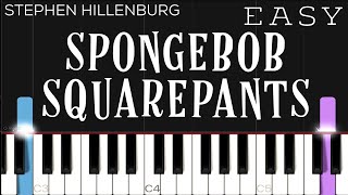 Spongebob Theme Song  EASY Piano Tutorial [upl. by Belshin]