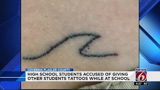 Student gets stick and poke tattoo at school [upl. by Kreiker]