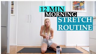 12 MIN BEGINNER STRETCH  TrainLikeaBallerina [upl. by Tallou]