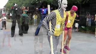 Stilt walking record attempt by Cirque du Soleil at Downtown Disney [upl. by Ainaj858]