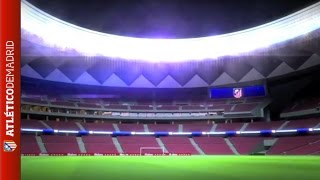 Visita 3D a nuestro nuevo estadio  Video of the new Atlético de Madrid stadium [upl. by Sholes]