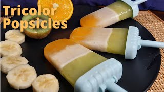 Tricolor popsicles  Homemade fresh fruit popsicles  Independence Special  Everlasting Flavours [upl. by Donelle82]