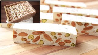 TORRONE Soft NOUGAT RECIPE  ITALIAN NUT amp NOUGAT BARS  Great For Holidays amp Valentines Day [upl. by Mufi]