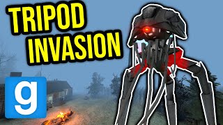 SCARY TRIPOD INVADES TOWN Garrys Mod Sandbox [upl. by Elesig]