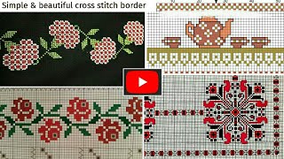 New Beautiful Cross stitchDosuti Border Design  Tablecloth Design Embroidery design [upl. by Joly178]