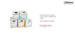 Coated VICRYL Suture 11mm 45cm undyed 6 0 Single W9500T SINGLE [upl. by Devad422]