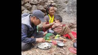 poor family in village Kind Father helps Mom do Cooking building farm  Understand son drink milk [upl. by Erreip132]