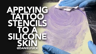 Applying Tattoo Stencils To Silicone Fake Skin [upl. by Nylhtac]