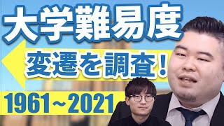 大学難易度ランキングの変遷を調査！【1961～2021年】 [upl. by Elbas]