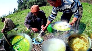 Incredible UNSEEN FOOD in Nepal  SISNU amp ढिँडो Traditional Food  Cooking amp Having in Group [upl. by Waddle]