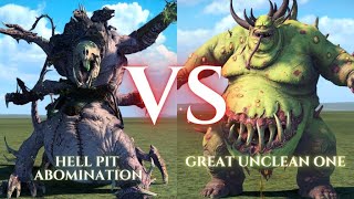 WARHAMMER III Total War  Hell Pit Abomination VS Great Unclean One [upl. by Anoj143]