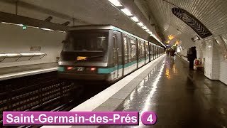 Métro de Paris  SaintGermaindesPrés  Ligne 4  RATP MP89 [upl. by Bringhurst]