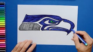 How to draw the Seattle Seahawks Logo NFL Team [upl. by Aray]