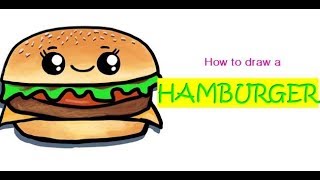 Kawaii HAMBURGER selber malen Kawaii Bilder DIY [upl. by Lettig]