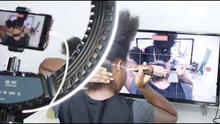 How to part and Braid your own hair detailed Fast knotless box braids on yourself clean parts [upl. by Idonna686]