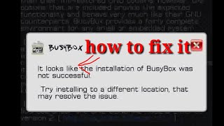 It look like the installation of busy box was not successful how to fix it [upl. by Ahsienauq]