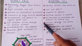 Plant cell vs Animal cellDifferenceEasily explained with diagram [upl. by Hagile]