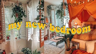 EXTREME BEDROOM MAKEOVER  TOUR  aesthetic boho pinterest inspired [upl. by Ahsienad]