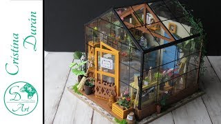 DIY Miniature greenhouse – Robotime Cathys Flower House [upl. by Aitram458]