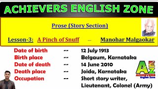 Lesson 3 A Pinch of Snuff Objective practice  chapter 3  class 12 English [upl. by Brookhouse]