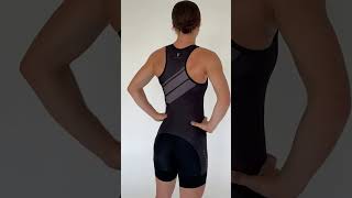 WOMENS SLEEVELESS TRI SUIT BLACK triathlon ironman [upl. by Amapuna]