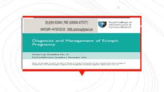 Diagnosis amp Management of Ectopic Pregnancy GTG  21 [upl. by Airdnaxila997]