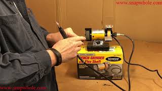 Harbor Freight 3 Inch Bench Grinder with Flex Shaft Setup and Use Demonstration [upl. by Nrubloc86]