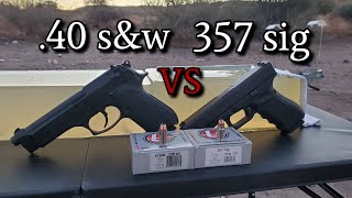 40 sampw VS 357 sig Underwood Ammo Test 135gr VS 124gr Ballistics Gel Test [upl. by Neitsirhc90]