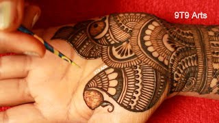 Beautiful Peacock Mehndi Design  Full Hand Karwa Chauth Special Mehndi Design  Mehandi ka design [upl. by Ayhtnic]