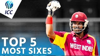 The Most Sixes In World Cup History  Top 5 Archive  ICC Cricket World Cup [upl. by Uzzi]