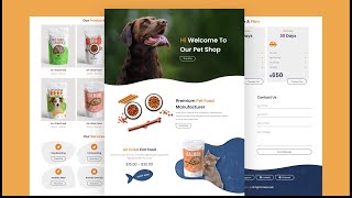 Create A Responsive Pet Service Shop Website Design Template Using HTML CSS  SASS amp JavaScript [upl. by Nuavahs]