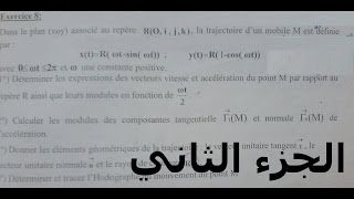 Exercice mécanique du point s1vecteur unitaire tangent et normal et le rayon de courbure partie6 [upl. by Yerrok]