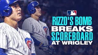 Anthony Rizzos homer BREAKS Wrigley scoreboard [upl. by Zetana]