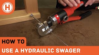 How To Use a Hydraulic Swage Tool To Crimp Stainless Wire Balustrade Fittings  HAMMERSMITH [upl. by Arlinda]