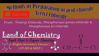 Methods of Preparation of Acyl Halide  Acetyl Chloride from Acetic Acid  SOCl2 PCl5  PCl3 [upl. by Jocko]