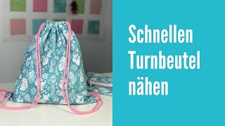 Turnbeutel nähen  Einfachen Rucksack nähen für Kinder  Nähanleitung für Anfänger [upl. by Anuska]