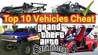 Top 10 Secret Cheats of Vehicles in GTA San Andreas  GTA San All Secret Cars Cheats [upl. by Enyahs]